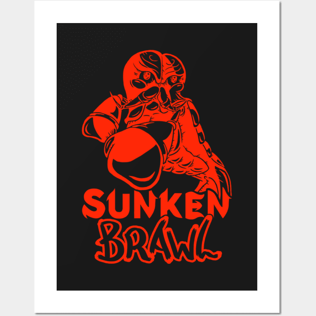 Sunken Brawl - Glass Bam Wall Art by umizon